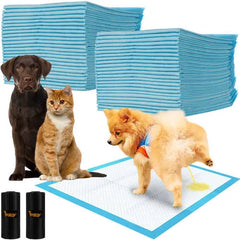 Hygiejneunderlag til hund og kat 50 stk. 60x60 cm – hvalpeunderlag med 30 poser, suger op til 200 ml