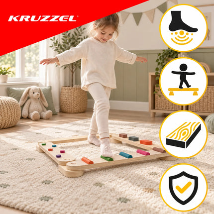 Balancebane af træ – 14 dele. Kruzzel