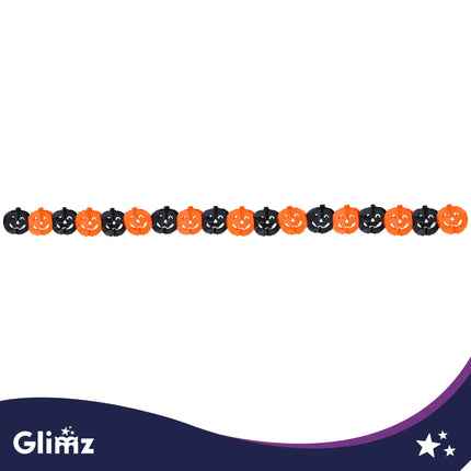Girlande – græskar, 3 m, Glimz