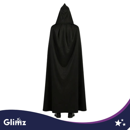 Vendbar vampyrkappe sort/rød 175 cm