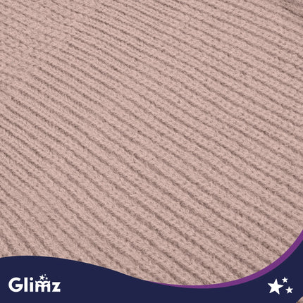 Beige balaclava i ribstrik med uld