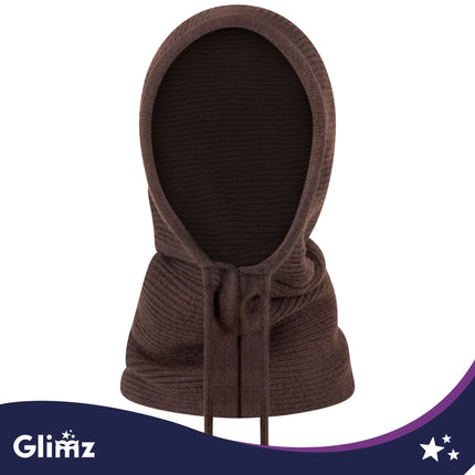 Vinterhue/hætte – brun Glimz
