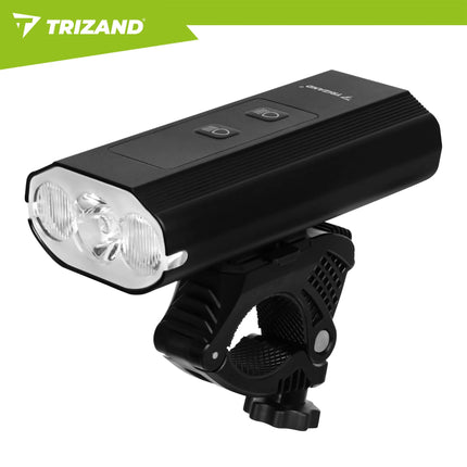 LED-cykellygte 1300 lm + baglygte fra Trizand