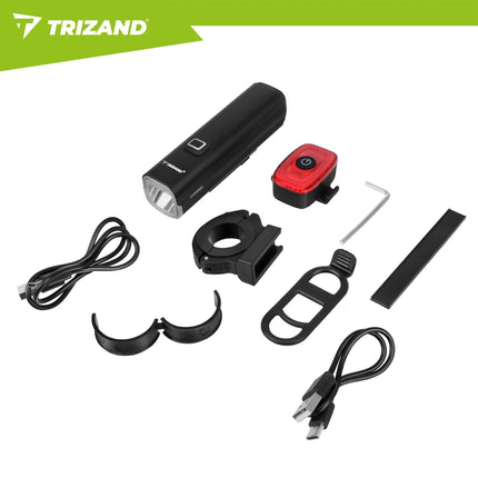 Trizand LED cykellygte 1000lm + baglygte