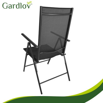 Sammenklappelige havestole, sorte, 2 stk. Gardlov