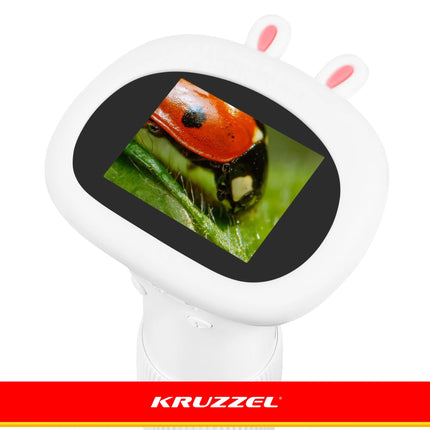 Kruzzel hvidt undervisningsmikroskop, 1000x forstørrelse