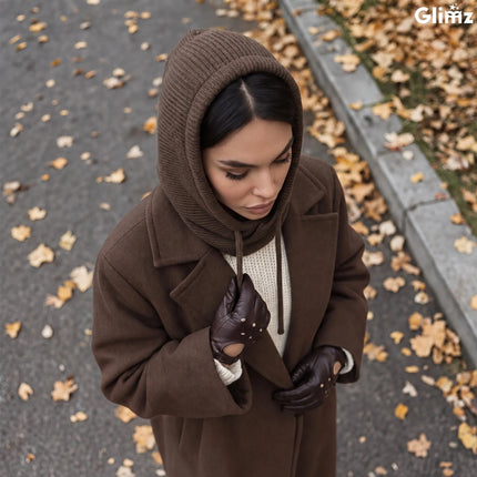 Vinterhue/hætte – brun Glimz