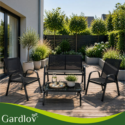 Balkonmøbelsæt – sort Gardlov