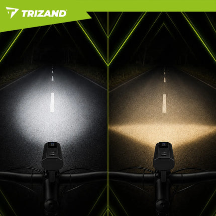 LED-cykellygte 1300 lm + baglygte fra Trizand