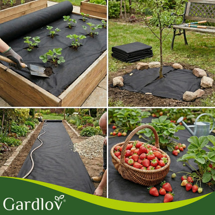 Sort agrodug 1,6x20m ukrudtshæmmende med UV-beskyttelse