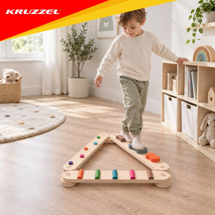 Balancebane af træ – 14 dele. Kruzzel