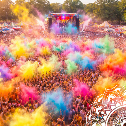 Farvet Holi-pulver, sæt med 6 x 100 g, Holi Cow