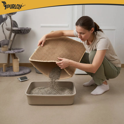 Underlag til kattebakke 75 x 55 cm – beige Purlov