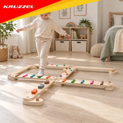 Balancebane af træ – 14 dele. Kruzzel