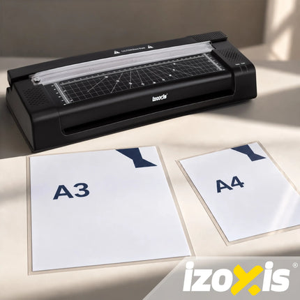A3-laminator med papirskærer fra Izoxis