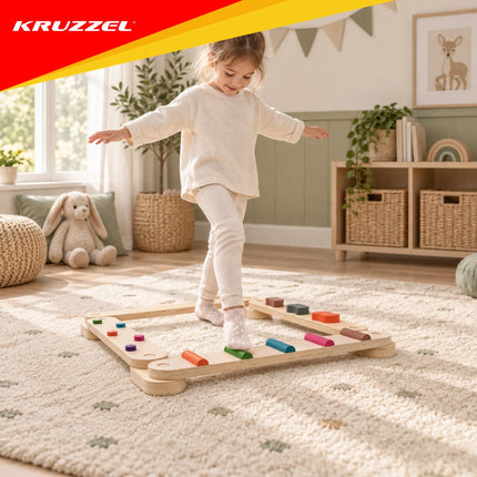Balancebane af træ – 14 dele. Kruzzel