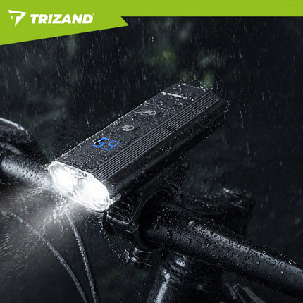 LED-cykellygte 1300 lm + baglygte fra Trizand