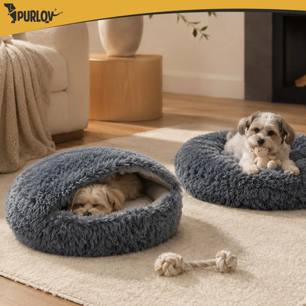 Hund/katte-seng 70 cm – plys fra Purlov
