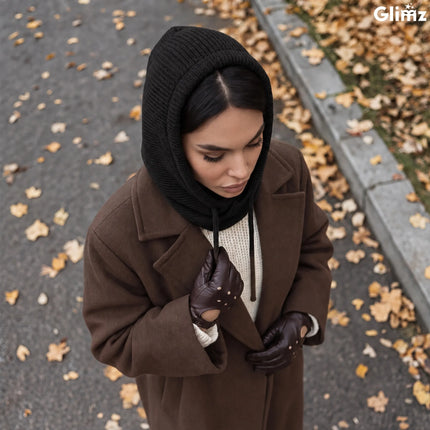 Vinterhue/hætte – sort Glimz