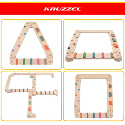 Balancebane af træ – 14 dele. Kruzzel