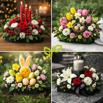 Blomsterskum til friske blomster 23x11x8cm - 20 stk