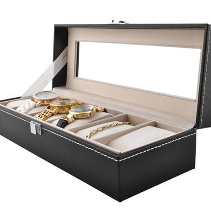 Organizer Box til 6 Ur eller Smykker – Elegant og Praktisk Opbevaring
