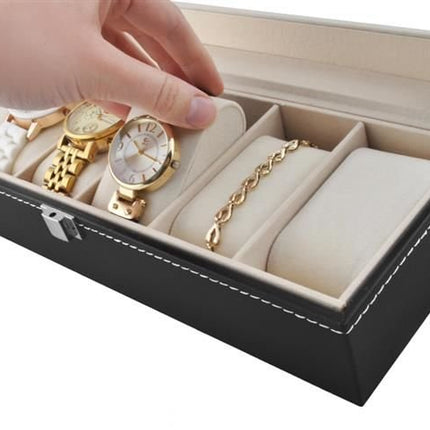 Organizer Box til 6 Ur eller Smykker – Elegant og Praktisk Opbevaring