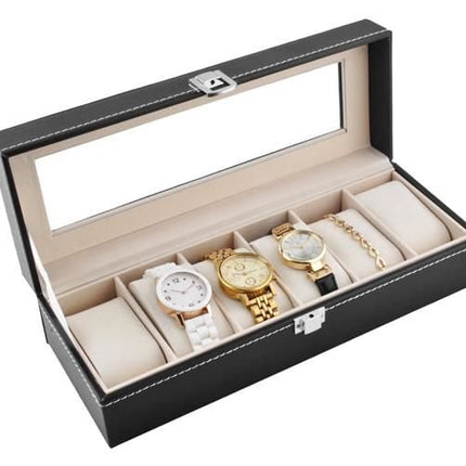 Organizer Box til 6 Ur eller Smykker – Elegant og Praktisk Opbevaring