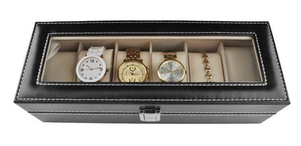 Organizer Box til 6 Ur eller Smykker – Elegant og Praktisk Opbevaring