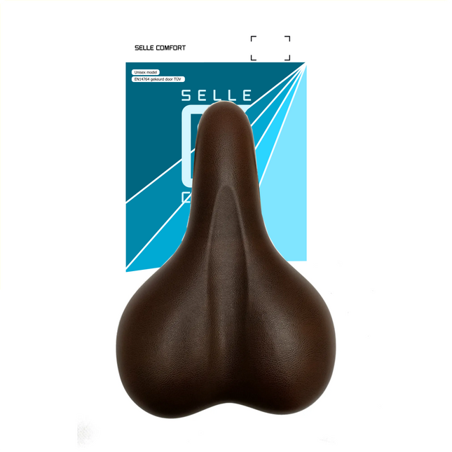 Selle Comfort brun gel-sadel uden sadelbøjle