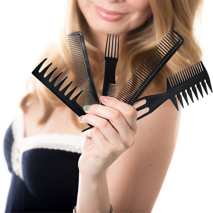 Praktisk Sæt af 10 Frisørkamme – Skånsom og Effektiv Styling