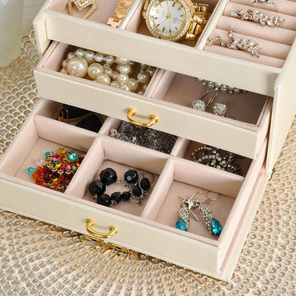 Elegant Smykkeboks med 20 Rum – Sikker Opbevaring til Dine Værdier