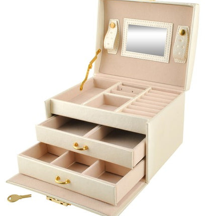 Elegant Smykkeboks med 20 Rum – Sikker Opbevaring til Dine Værdier