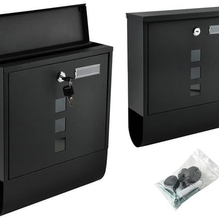 Postkasse i Sort - Galvaniseret Stål til A4 Breve og Aviser