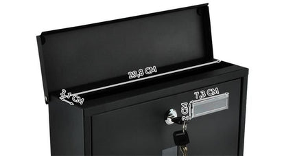 Postkasse i Sort - Galvaniseret Stål til A4 Breve og Aviser