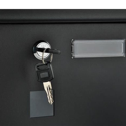 Postkasse i Sort - Galvaniseret Stål til A4 Breve og Aviser