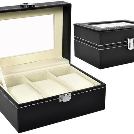 Elegant Ur Organizer med 3 Rum – Beskyt og Vis Dine Ure Smukt