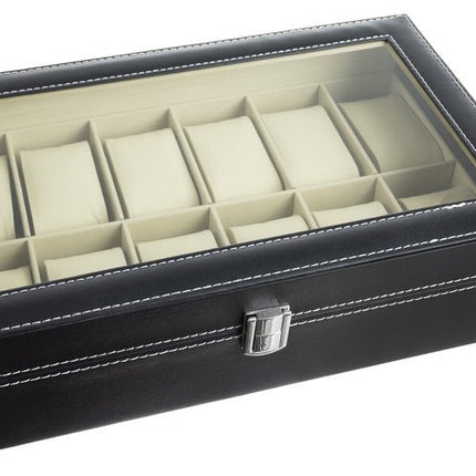 Organizer Box til 12 Ure, Armbånd eller Smykker – Elegant og Praktisk