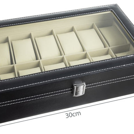 Organizer Box til 12 Ure, Armbånd eller Smykker – Elegant og Praktisk
