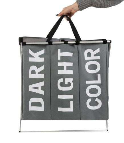 Praktisk Vasketøjskurv med 3 Rum – Smart og Vandtæt Opbevaring