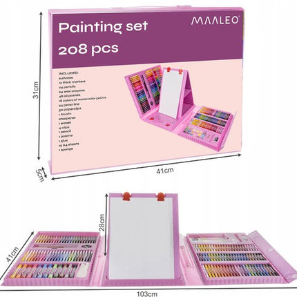 XXL Malersæt i Kuffert - 208 Elementer til Kreative Børn