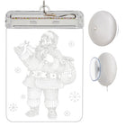 LED Julemand i Glas - Dobbelt Sidet Dekoration til Vinduer