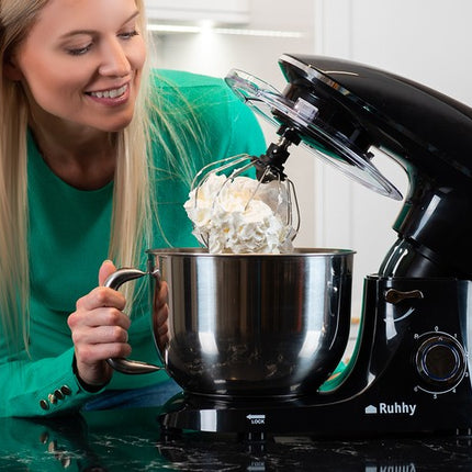 Køkken Planetarisk Robot 2200 W – Stort 6.2L Skål med Gratis Bagetilbehør