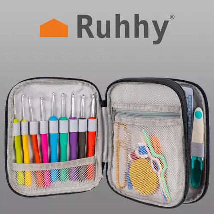 86-delt Hæklesæt med Etui – Perfekt til Begyndere og Øvede