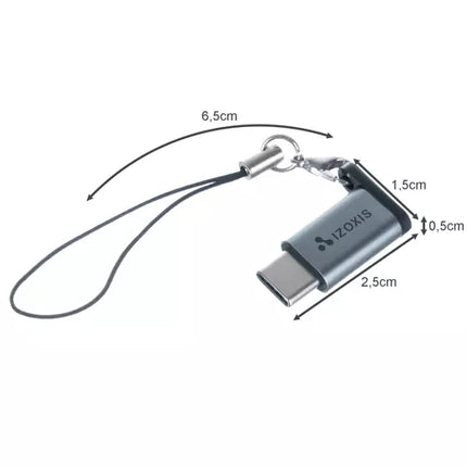 Adapter OTG Micro USB 2.0 til USB Type-C med Lanyard - Praktisk og Brugervenlig