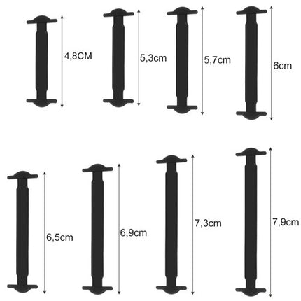 Elastiske Snørebånd uden Binding - 16 Stk. i Sort