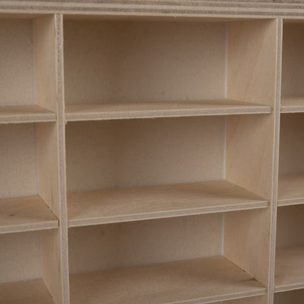 Træhylde til Legetøjsbiler – 54 Rum til Organisering