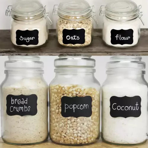 Selvklæbende Etiketter 24 stk. med Hvid Tusch – Perfekt til Organisering