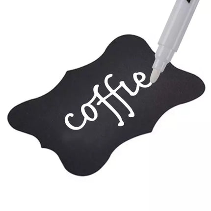 Selvklæbende Etiketter 24 stk. med Hvid Tusch – Perfekt til Organisering