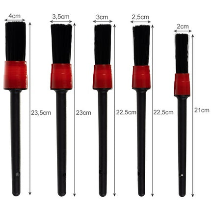 Rengøringssæt med 5 Detaljebørster og Mikrofiberklud – Effektiv Bilpleje